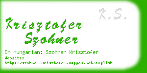 krisztofer szohner business card